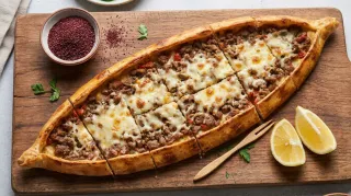 Small Chopped Meat & Cheese Pide
